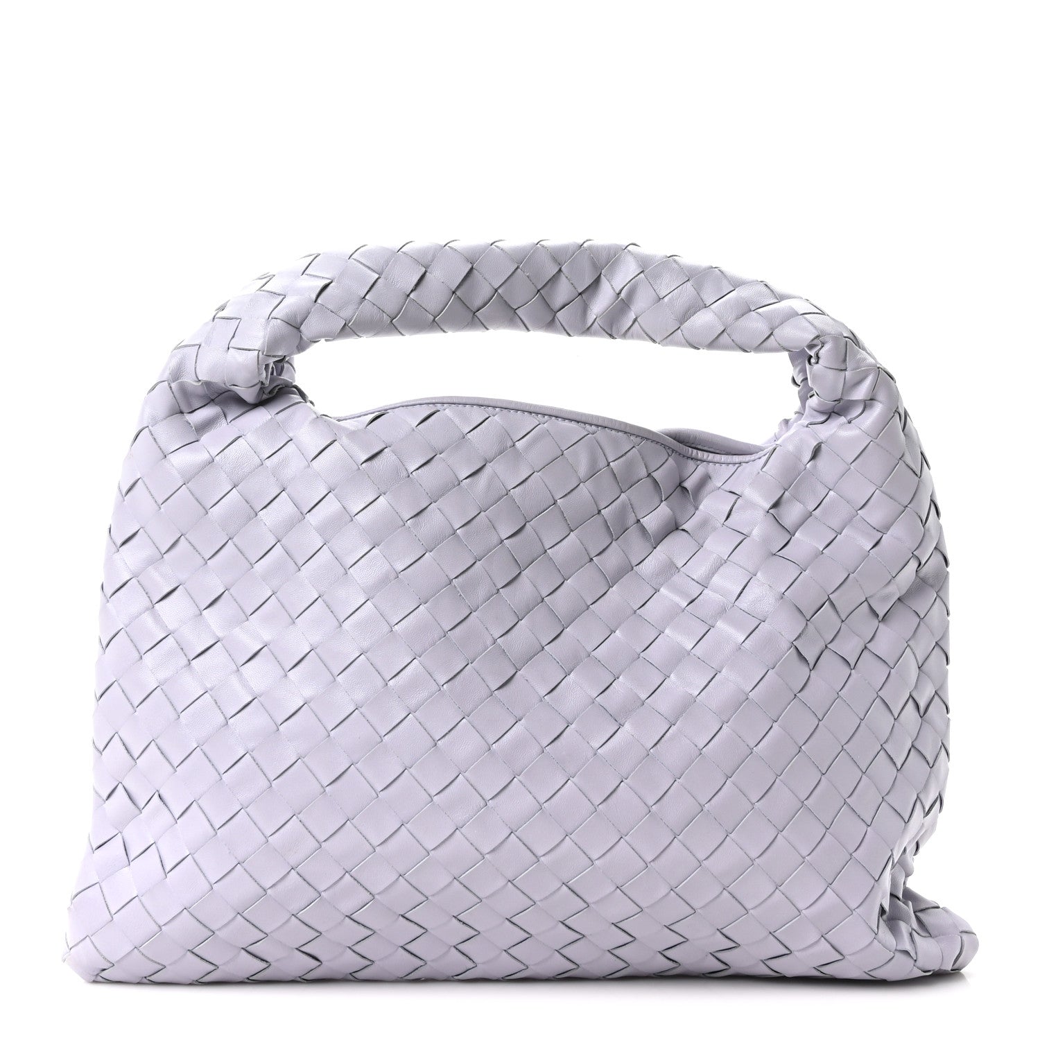 Calfskin Intrecciato Small Hop Oyster Lilac