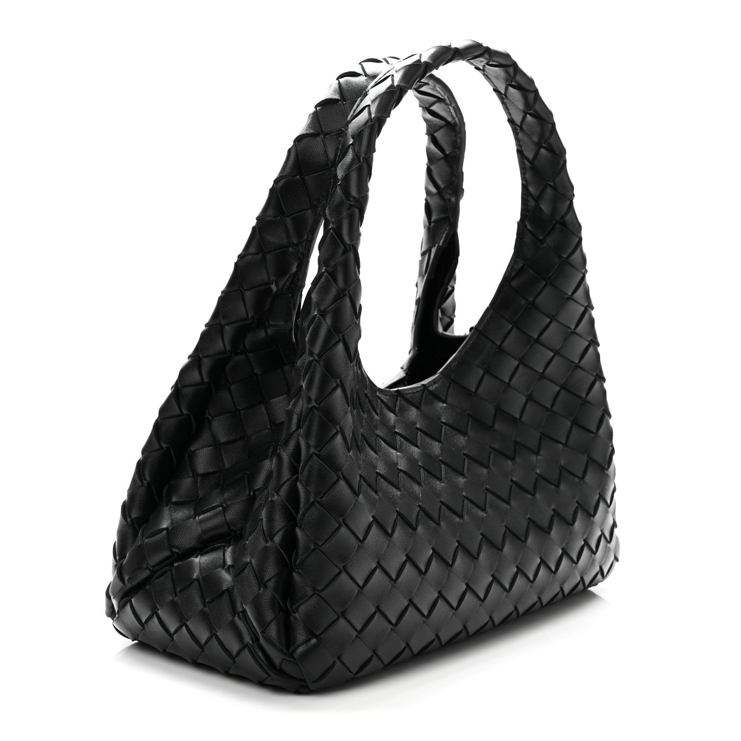 Nappa Intrecciato Small Campana Shoulder Bag Black