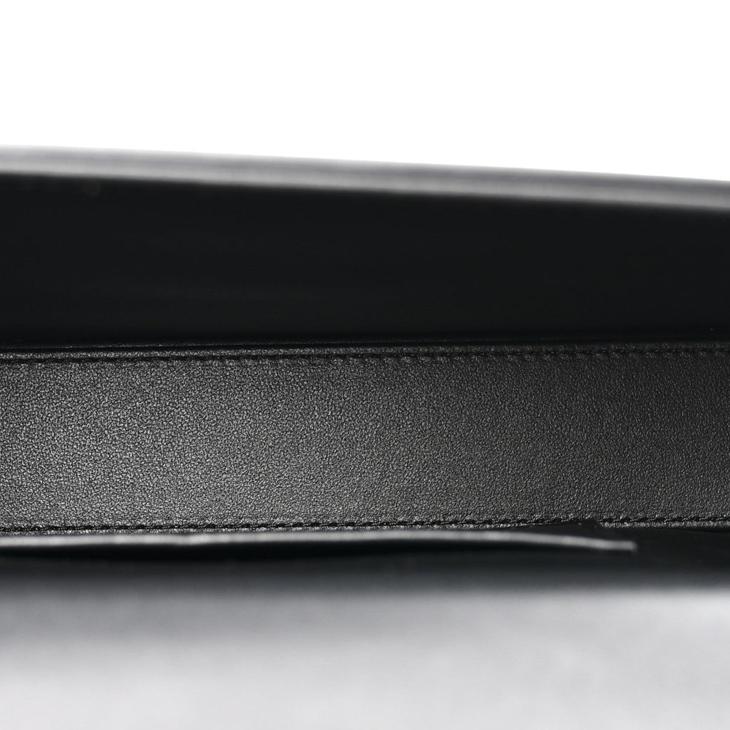 Shiny Calfskin Triomphe Chain Box Bag Black