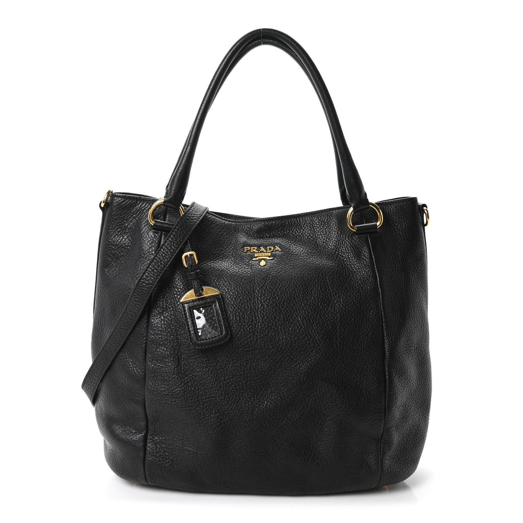 Vitello Daino Shopping Tote Black
