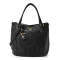 Vitello Daino Shopping Tote Black