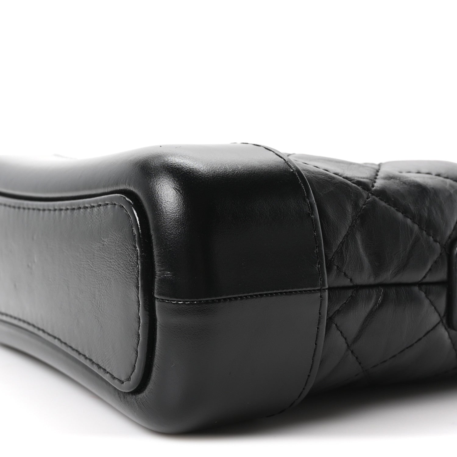 Aged Calfskin Quilted Small Gabrielle Hobo Black