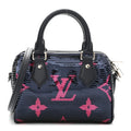 Giant Monogram Sequins Speedy Bandouliere 18 Navy Fuchsia