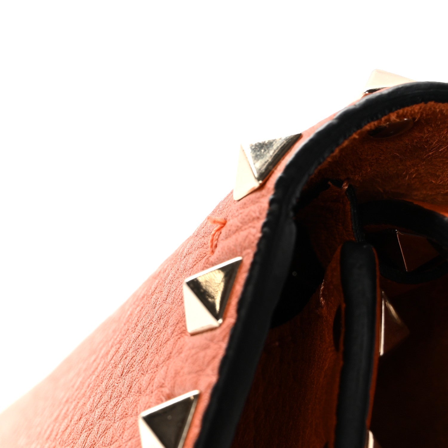 Pebbled Calfskin Medium Rockstud Flip Lock Crossbody Bag Orange