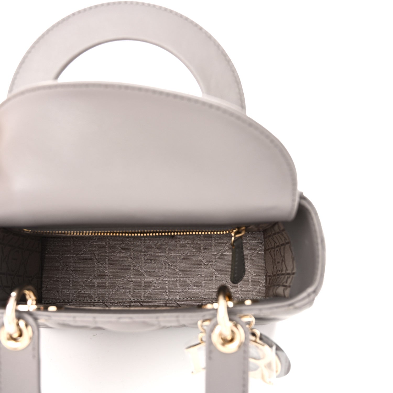Lambskin Cannage Small Lucky Badges My Lady Dior Grey