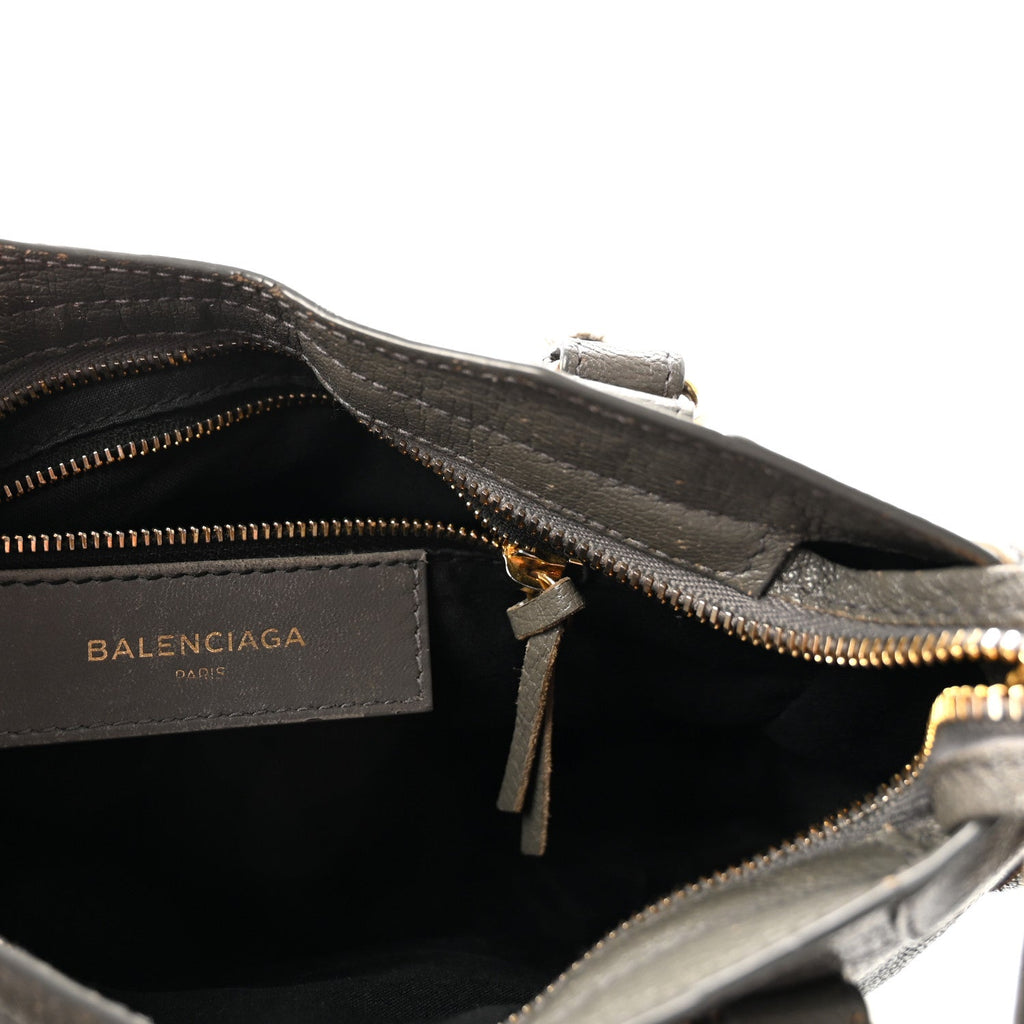 Chevre Gold Metallic Edge Hardware Mini City Gris Acier