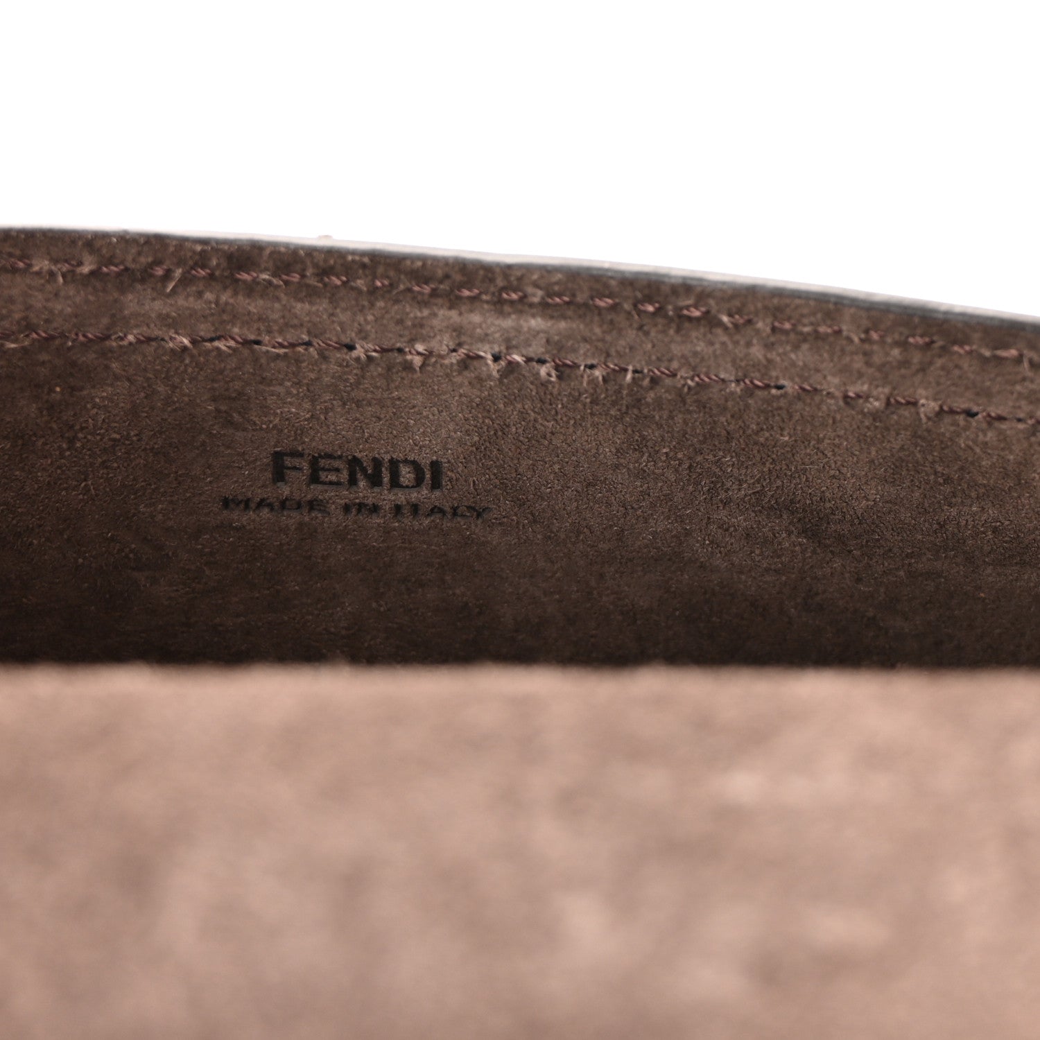 Recycled Fabric Jacquard Vitello King FF 1974 Baguette Soft Trunk Phone Pouch Tobacco Moro Notte