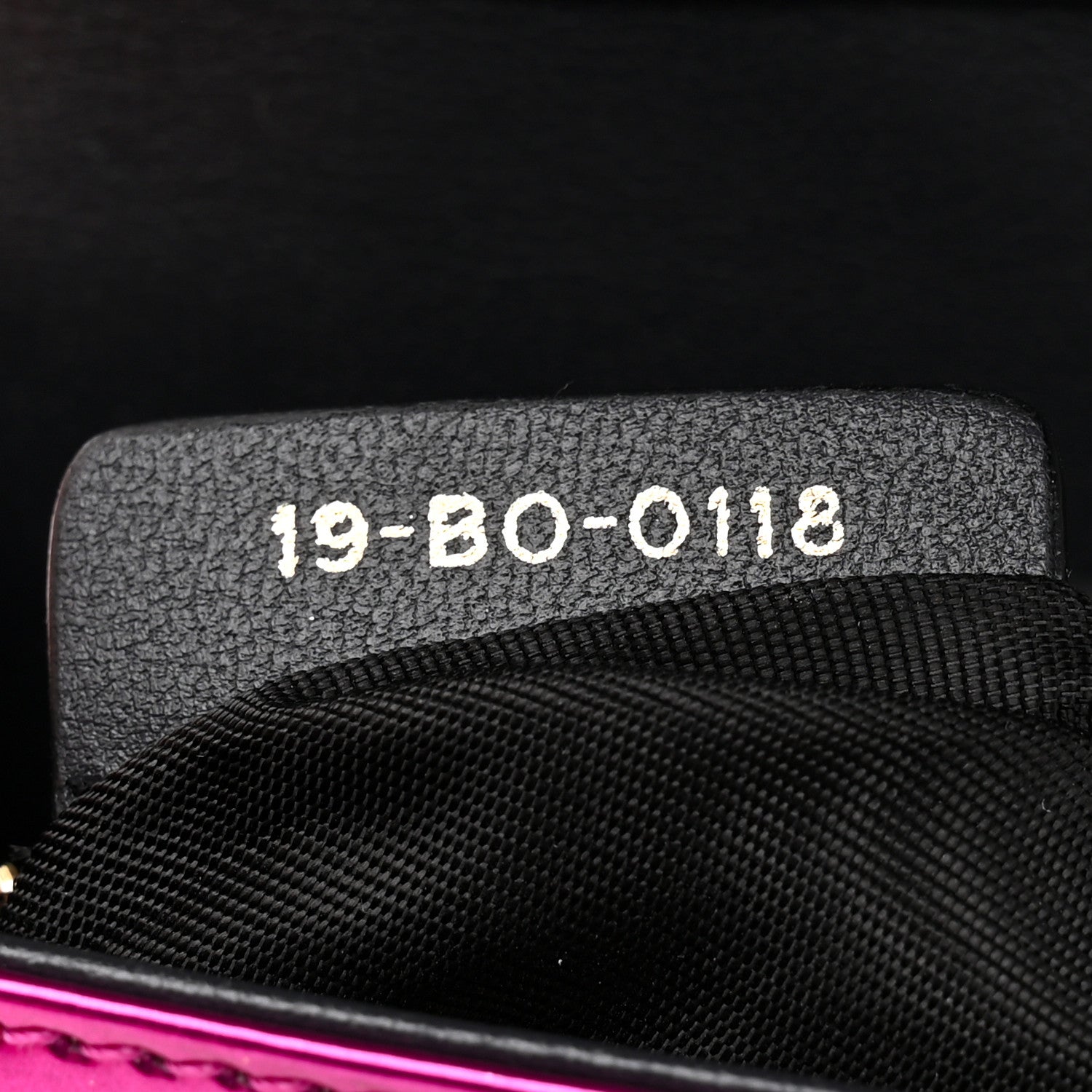 Metallic Patent Micro-Cannage Diorama Wallet on Chain Pouch Pink