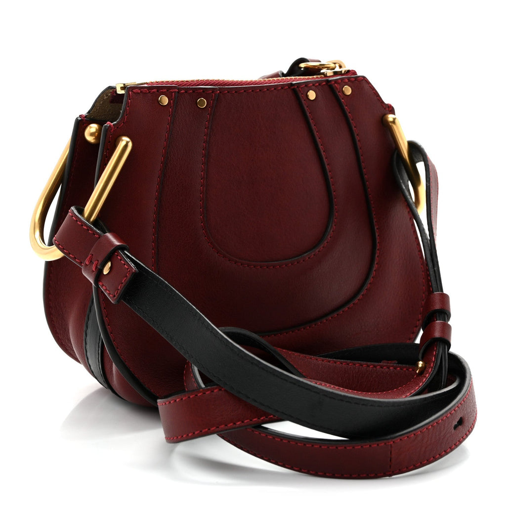 Grained Calfskin Nano Hayley Hobo Sienna Red
