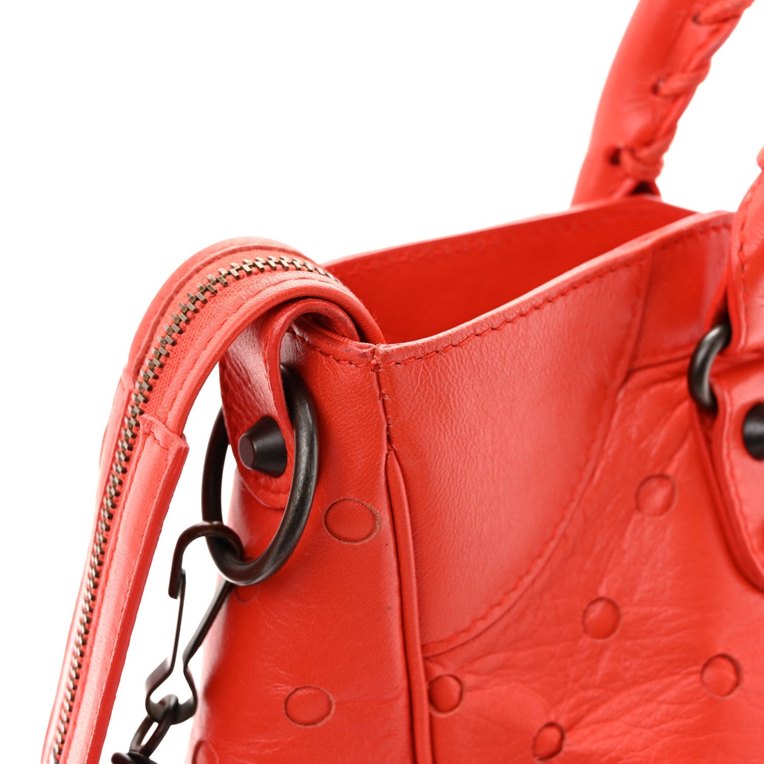 Agneau Perforated Classic Hardware Velo Rouge Grenade