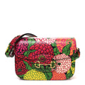 X KEN SCOTT New Shangai Calfskin Pomponica Print Horsebit 1955 Shoulder Bag  Multicolor Fuxia Pompon