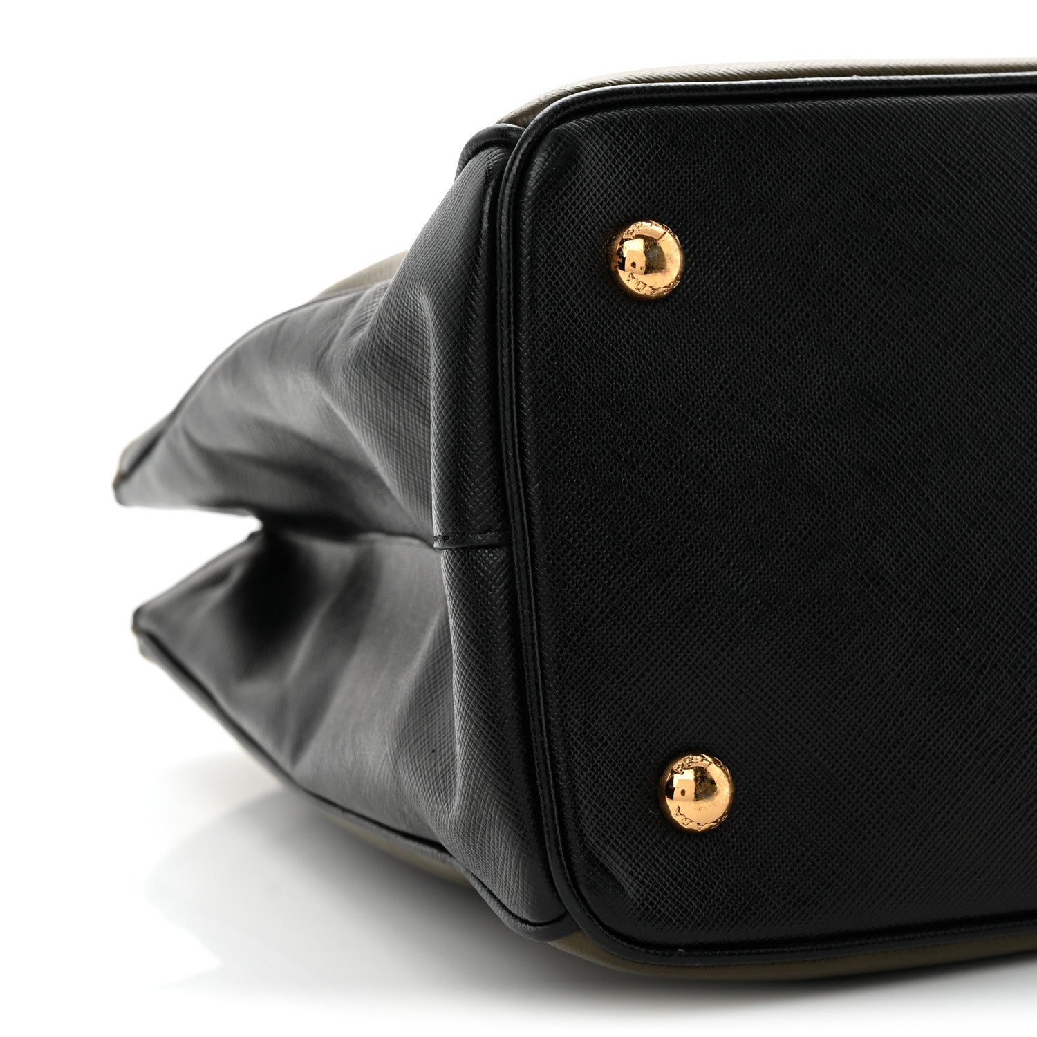 Saffiano Lux Bi-Color Medium Tote Militare Black