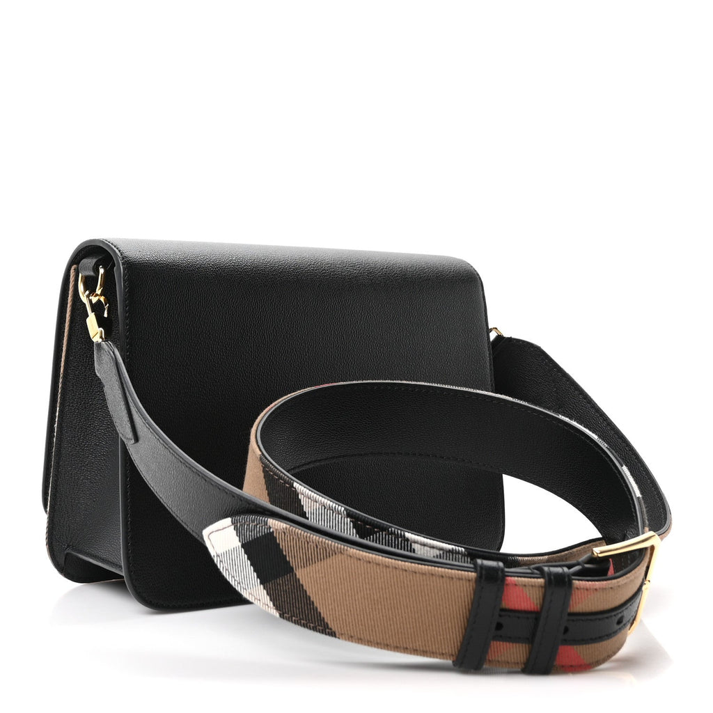 Derby Calfskin House Check Mackford Crossbody Bag Black