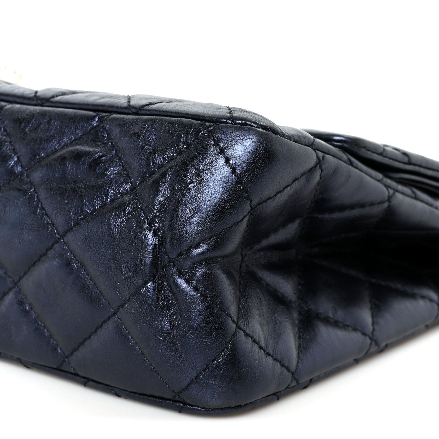 Metallic Aged Calfskin Quilted 2.55 Reissue 227 Flap Blue