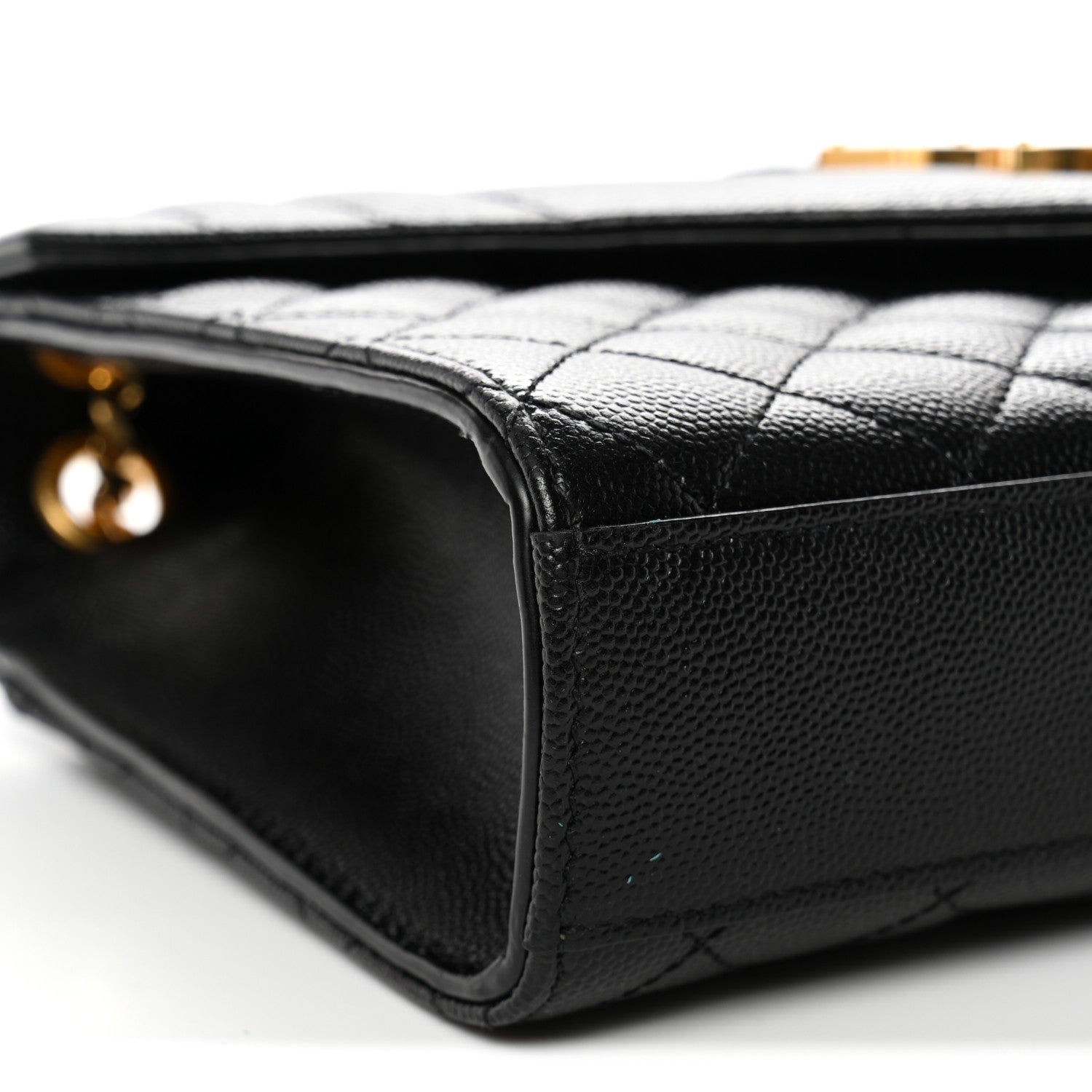 Grain De Poudre Textured Mixed Matelasse Triquilt Medium Monogram Satchel Black Black