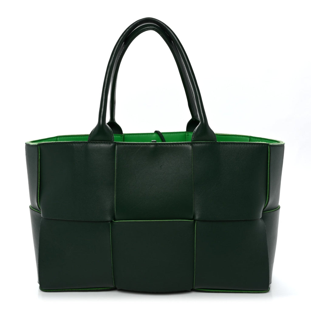 Calfskin Maxi Intrecciato Medium Arco Tote Raintree