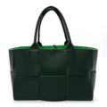 Calfskin Maxi Intrecciato Medium Arco Tote Raintree