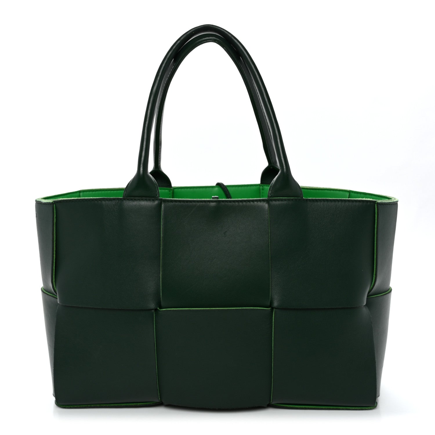 Calfskin Maxi Intrecciato Medium Arco Tote Raintree