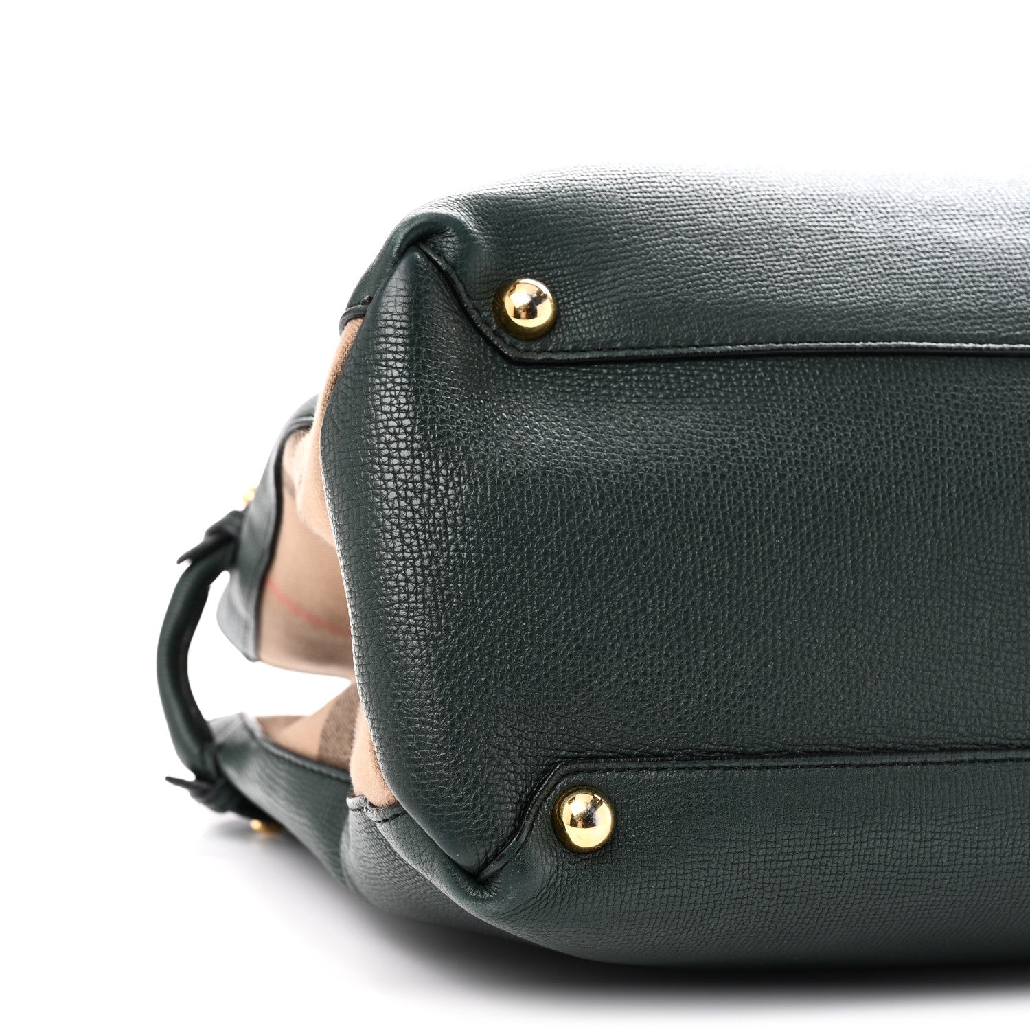 Derby Calfskin House Check Large Banner Tote Dark Bottle Green