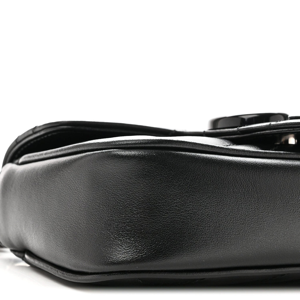 Calfskin Matelasse Monochrome GG Marmont Chain Belt Bag Black
