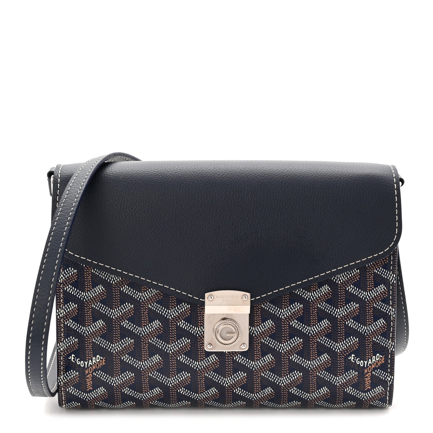 Goyardine Calfskin Chypre Wallet Pouch Navy