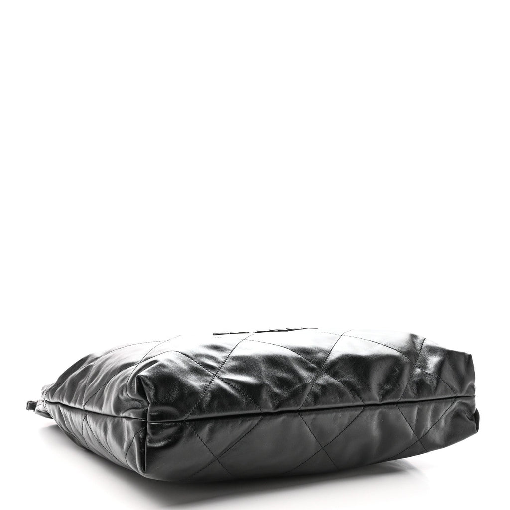 Shiny Calfskin Quilted Chanel 22 So Black