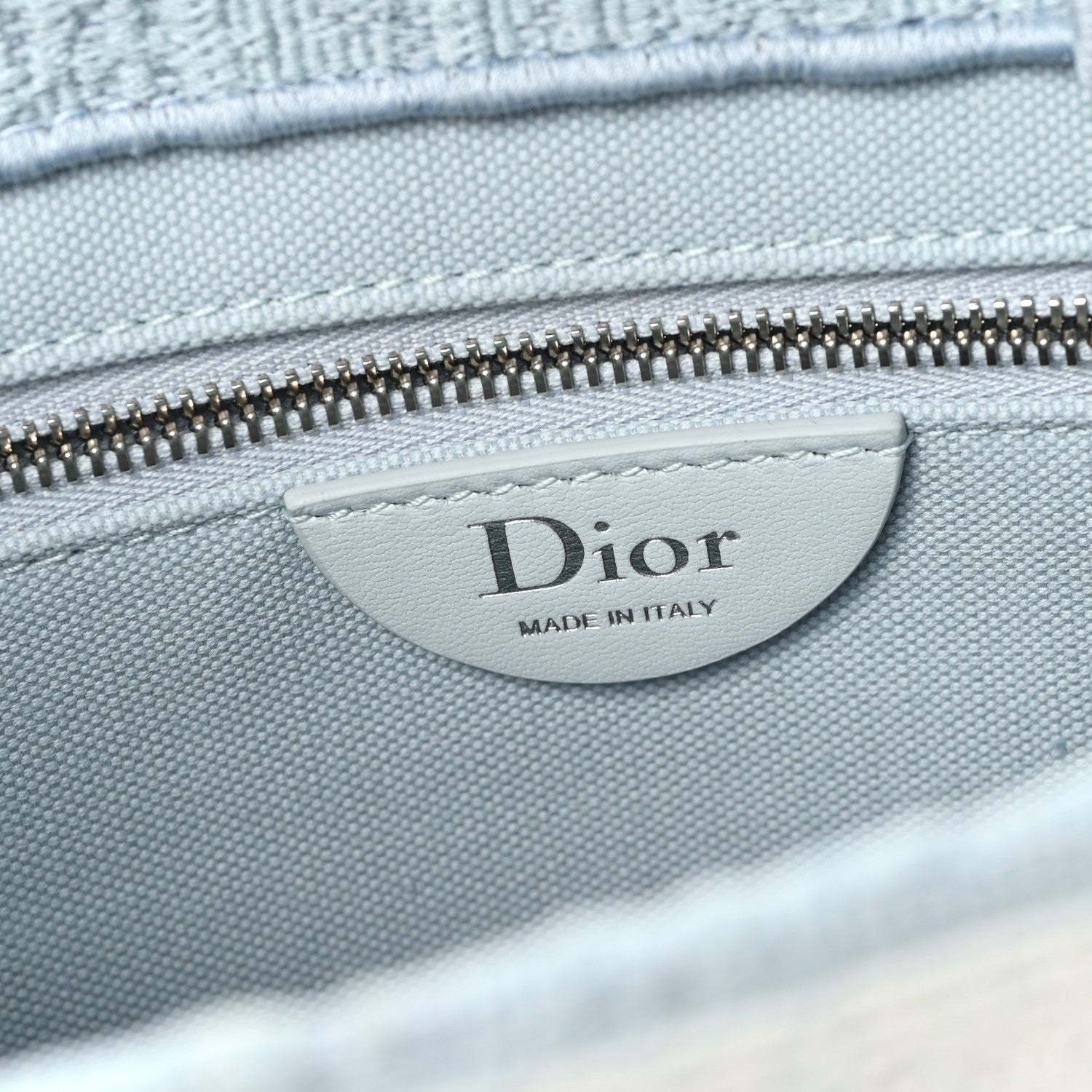 Oblique Embroidered Lace Dior Medallion Small Book Tote With Strap Celestial Blue White