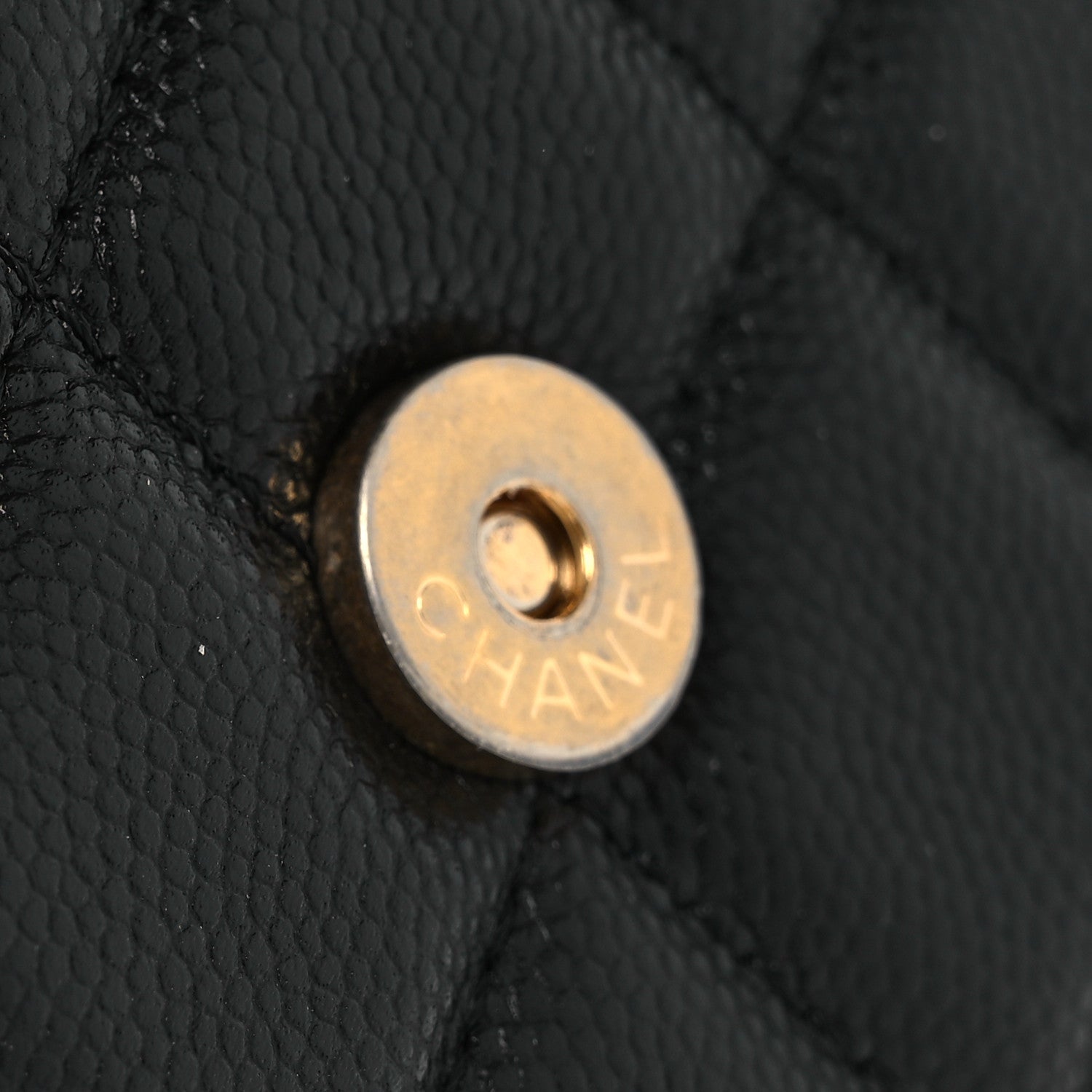 Caviar Quilted Bracelet On Chain Clutch Black