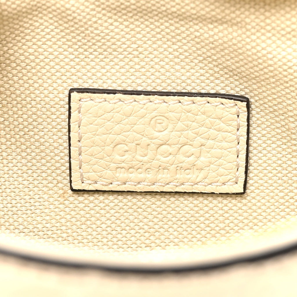 GG Grainy Calfskin Emblem Super Mini Shoulder Bag Ivory