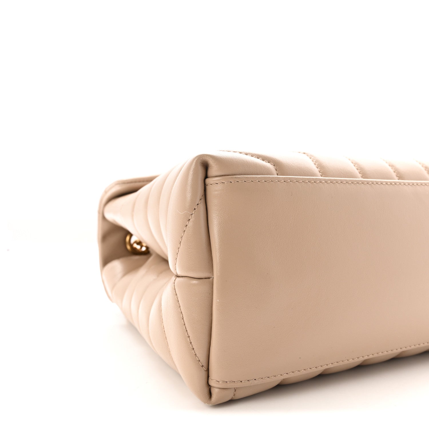 Calfskin Y Quilted Monogram Medium Loulou Chain Satchel Dark Beige