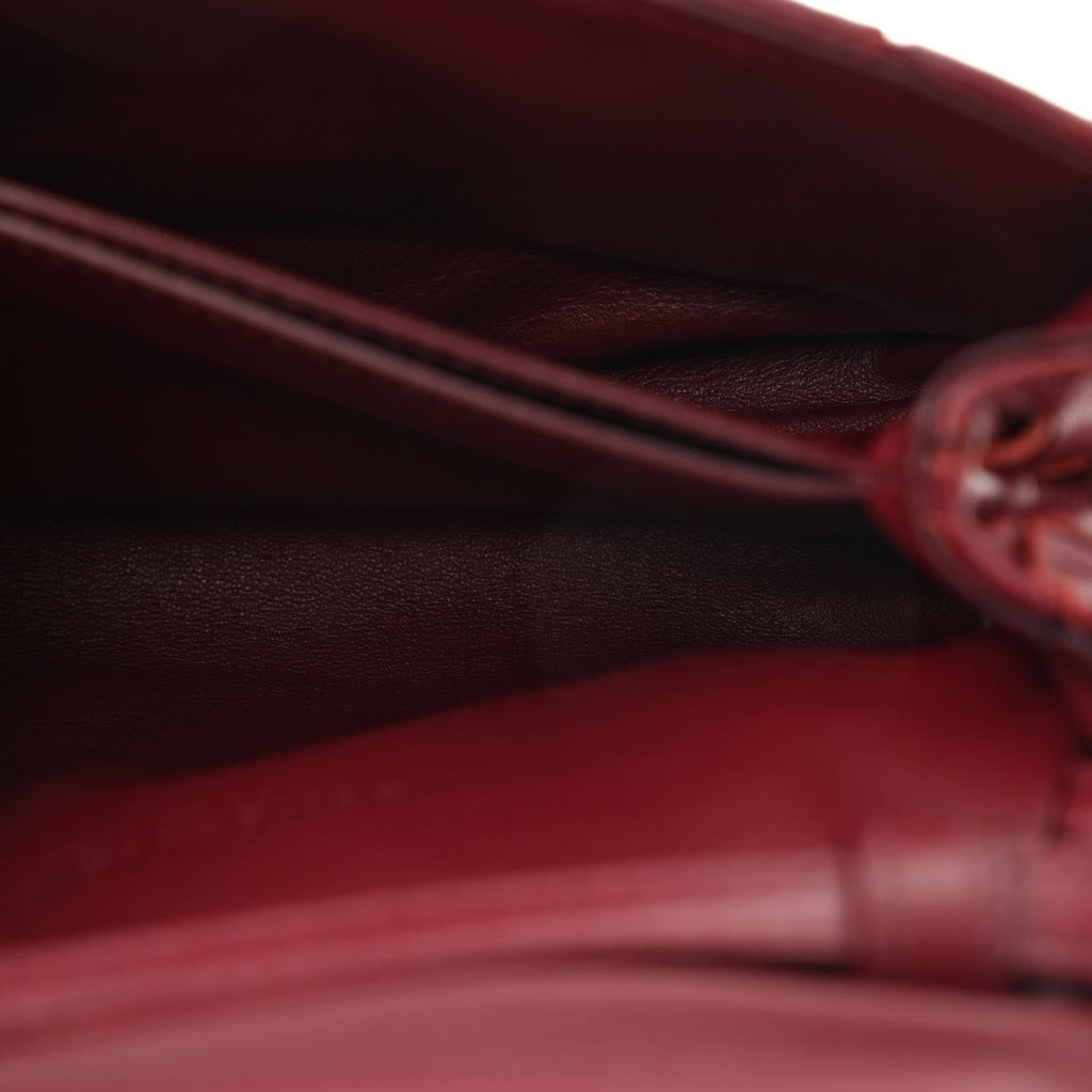 Nappa Intrecciato Mini Crossbody Barolo
