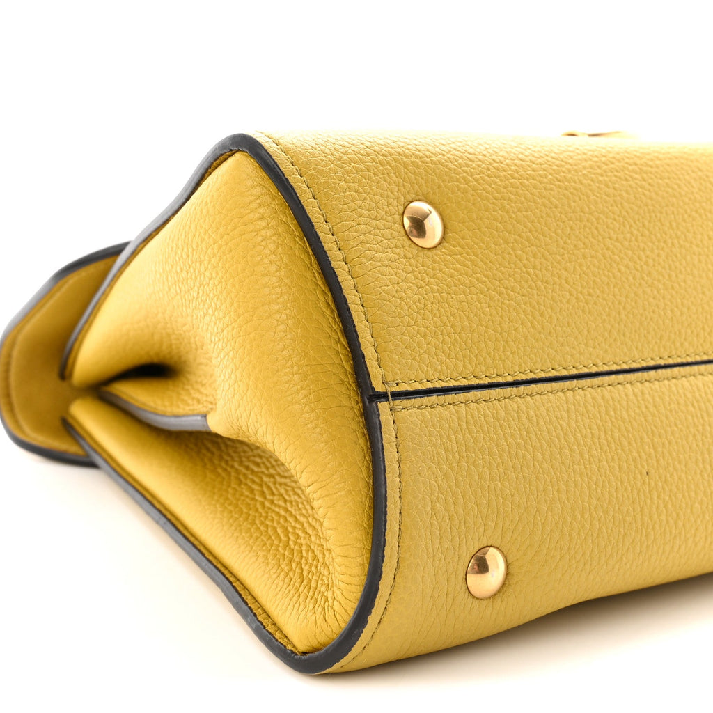 Calfskin Small Margot Top Handle Satchel Yellow