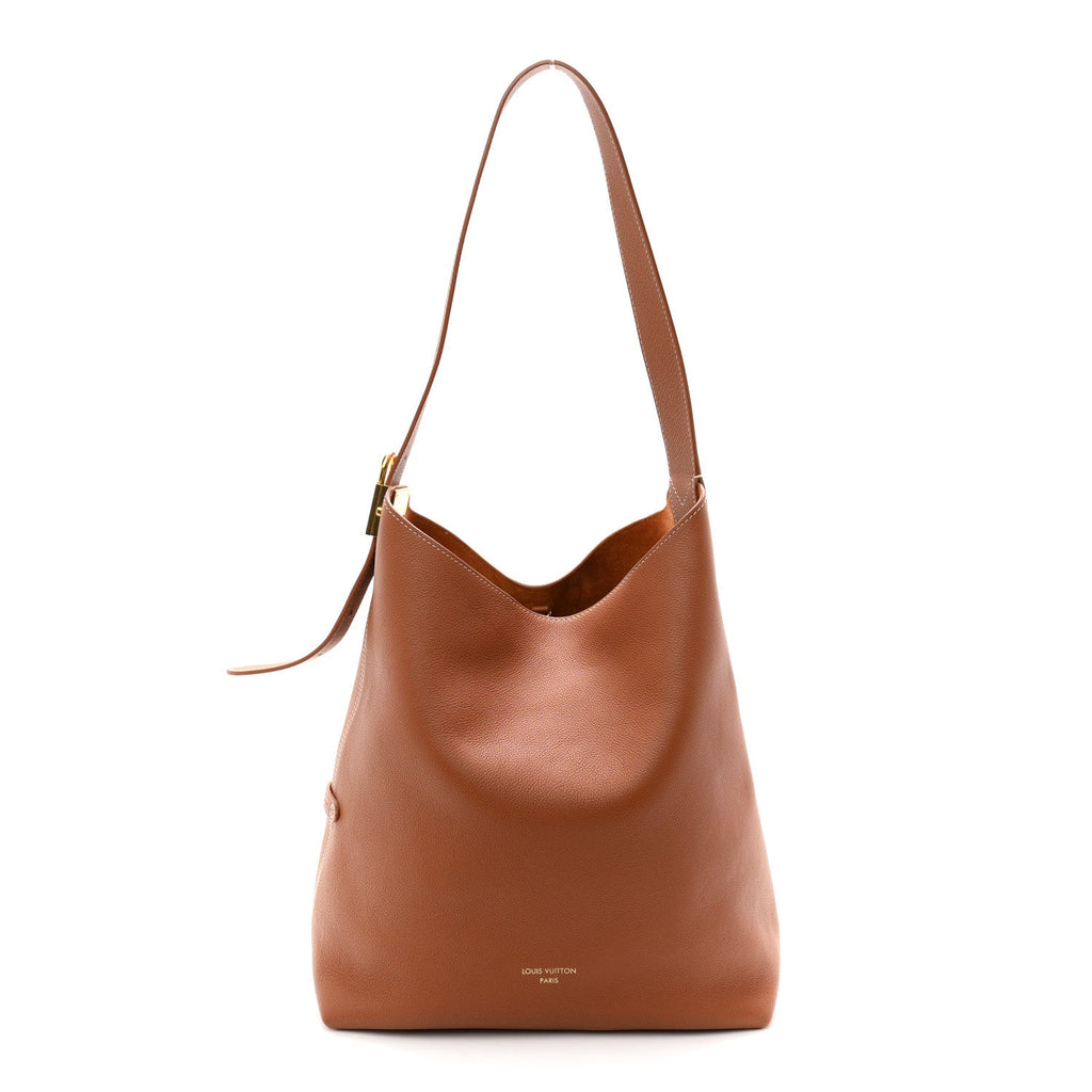 Grained Calfskin Low Key Hobo MM Cognac