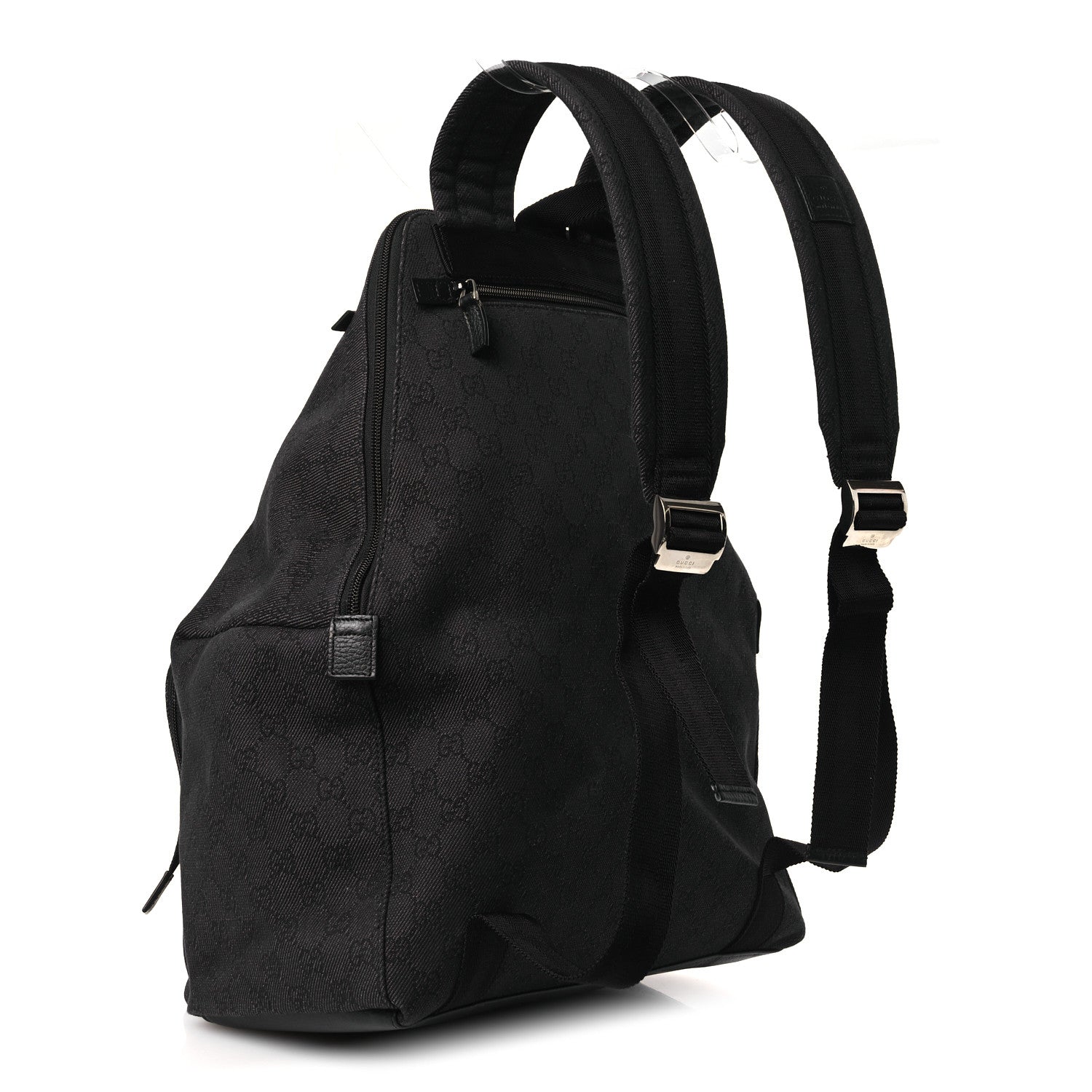 Denim Monogram Medium Backpack Black