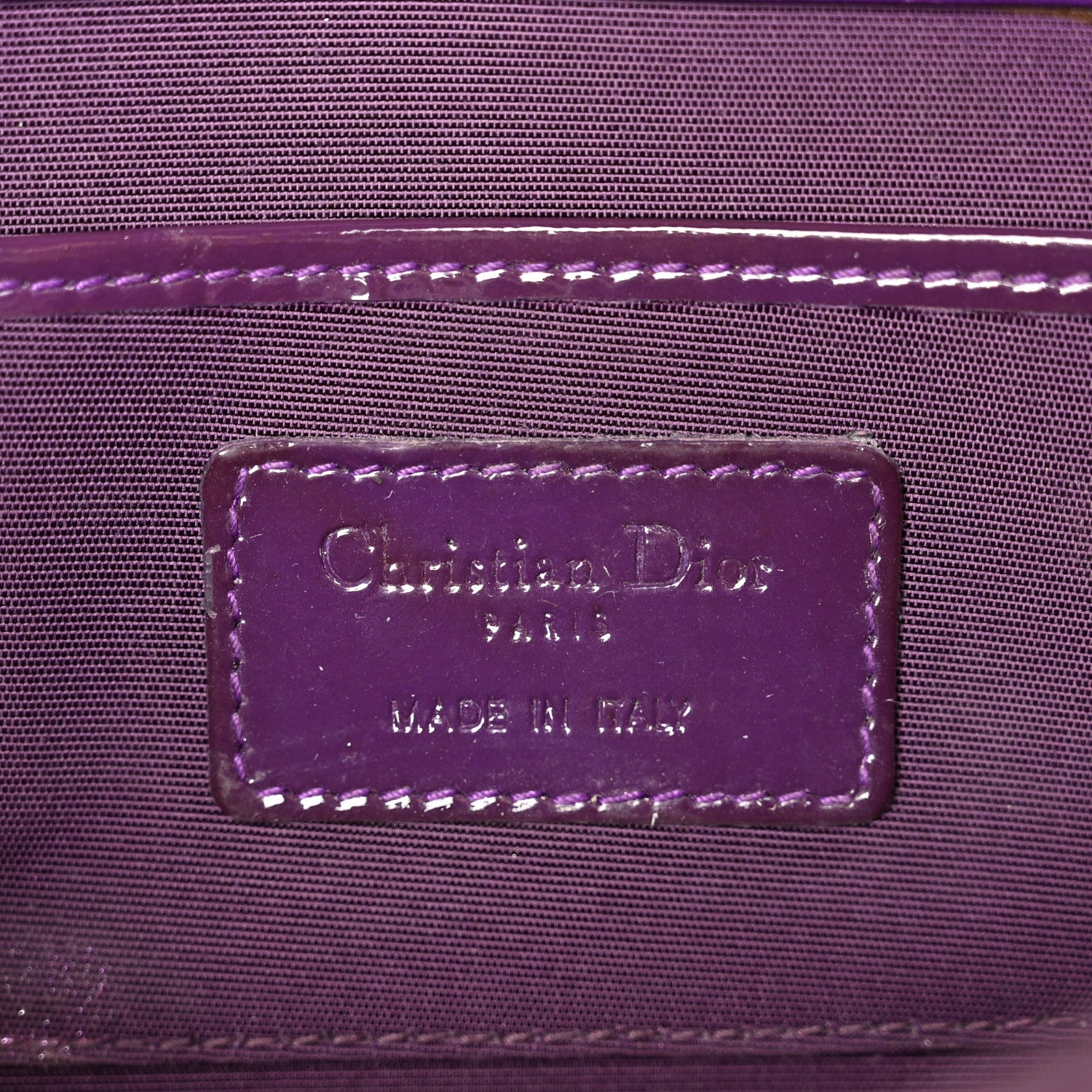 Patent Cannage Lady Dior Convertible Clutch Purple