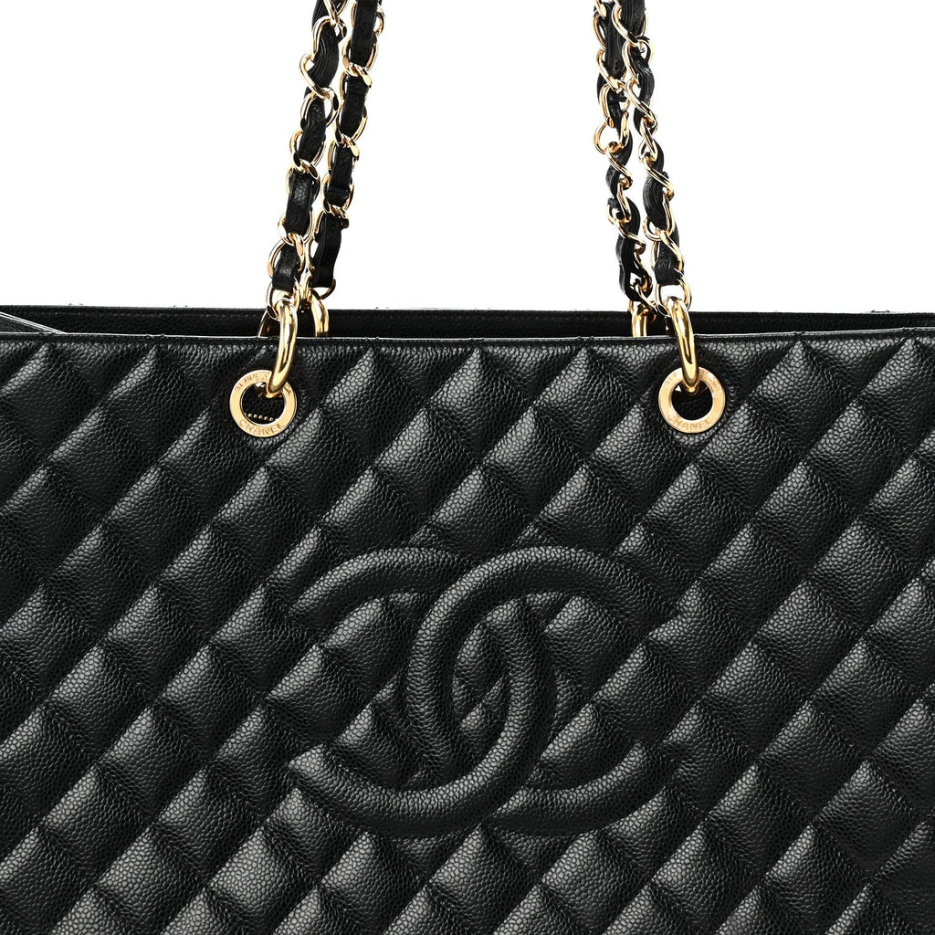 Caviar Quilted XL Grand Shopping Tote GST Black