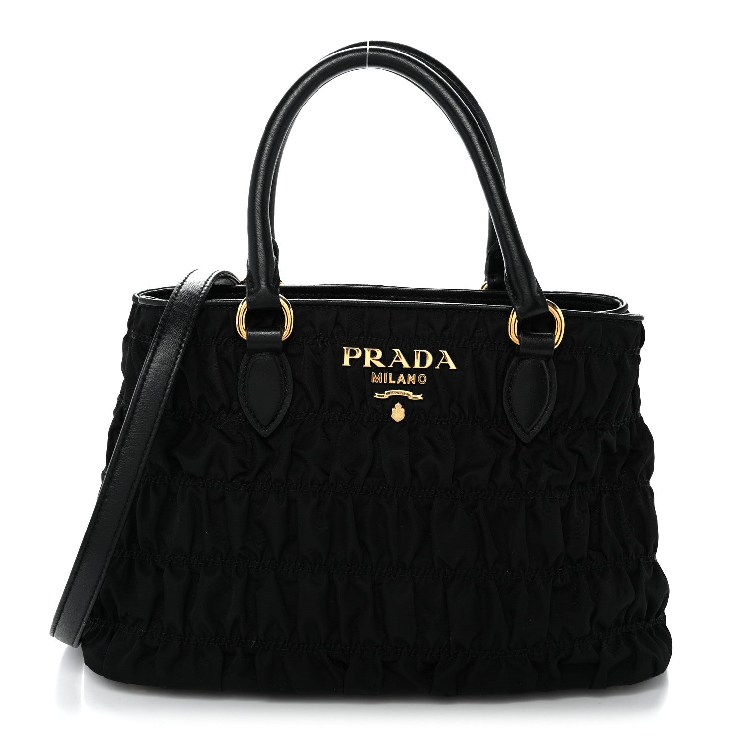 Tessuto Nylon Gaufre Small Tote Black