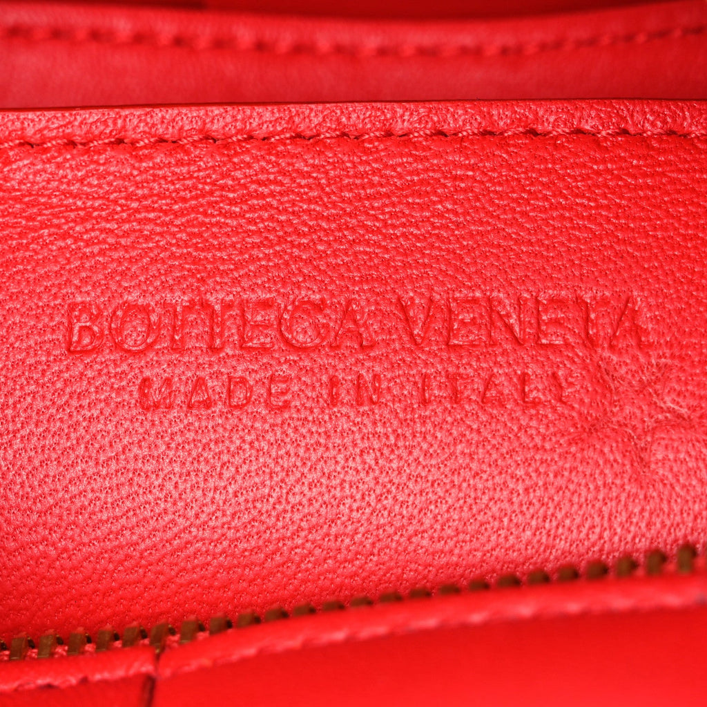 Lambskin Maxi Intrecciato Small Brick Cassette Bag Redstone