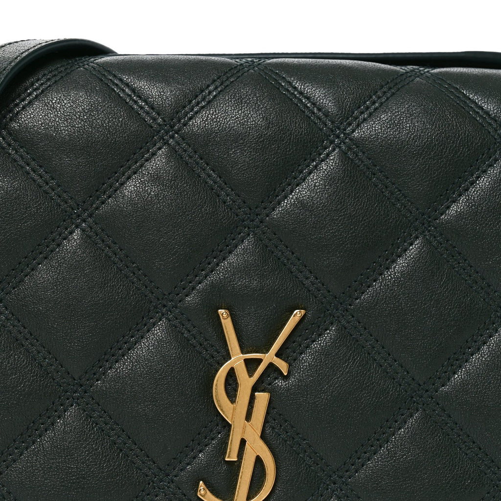 Lambskin Diamond Quilted Becky Chain Wallet Vert Fonce