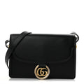 Textured Calfskin Small Torchon GG Ring Shoulder Bag Black
