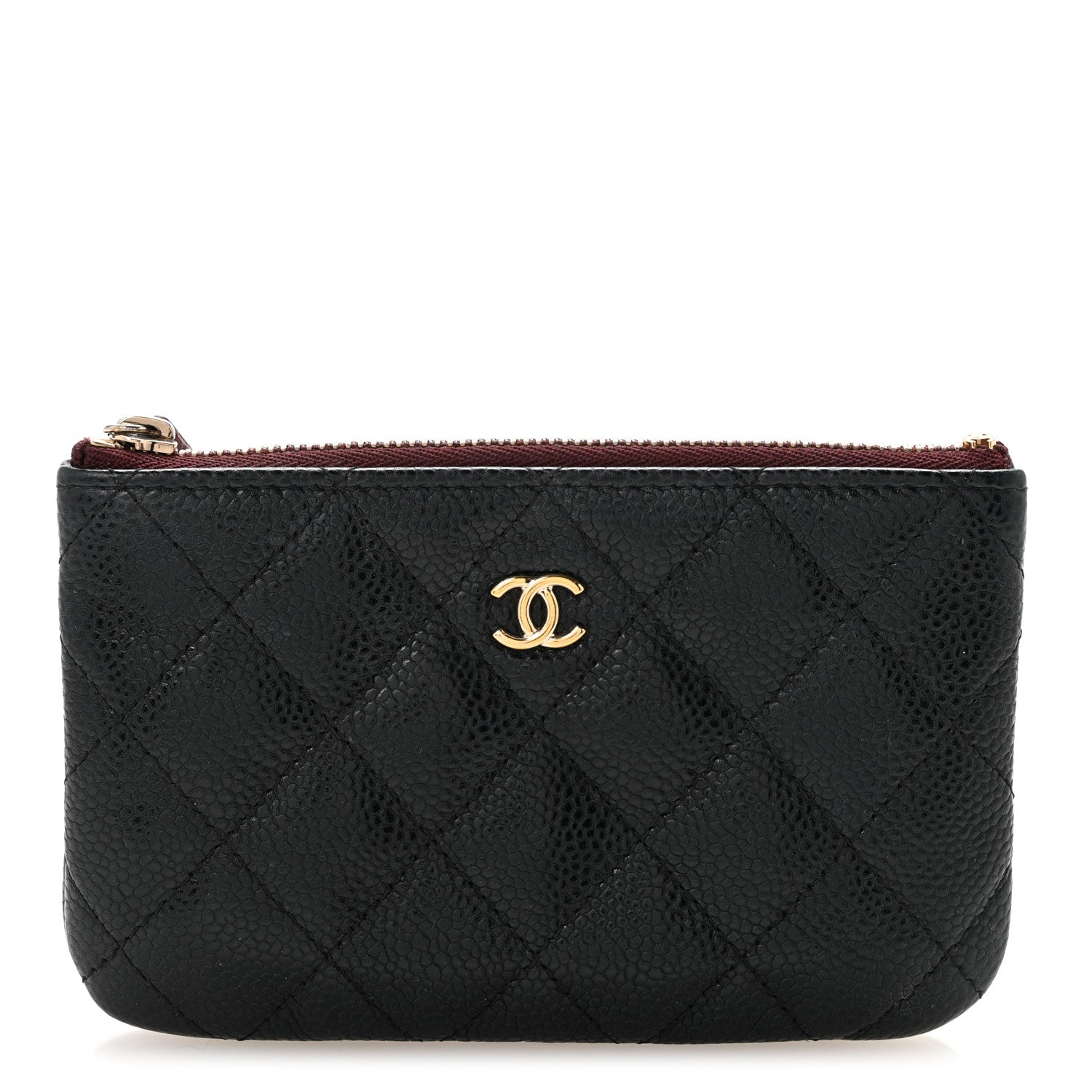 Caviar Quilted Small Cosmetic Case Black