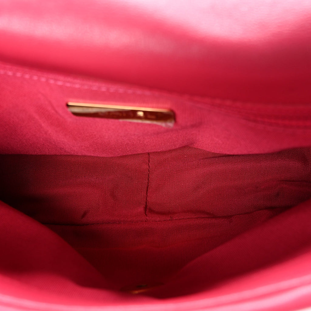 Goatskin Quilted Medium Chanel 19 Flap Pink