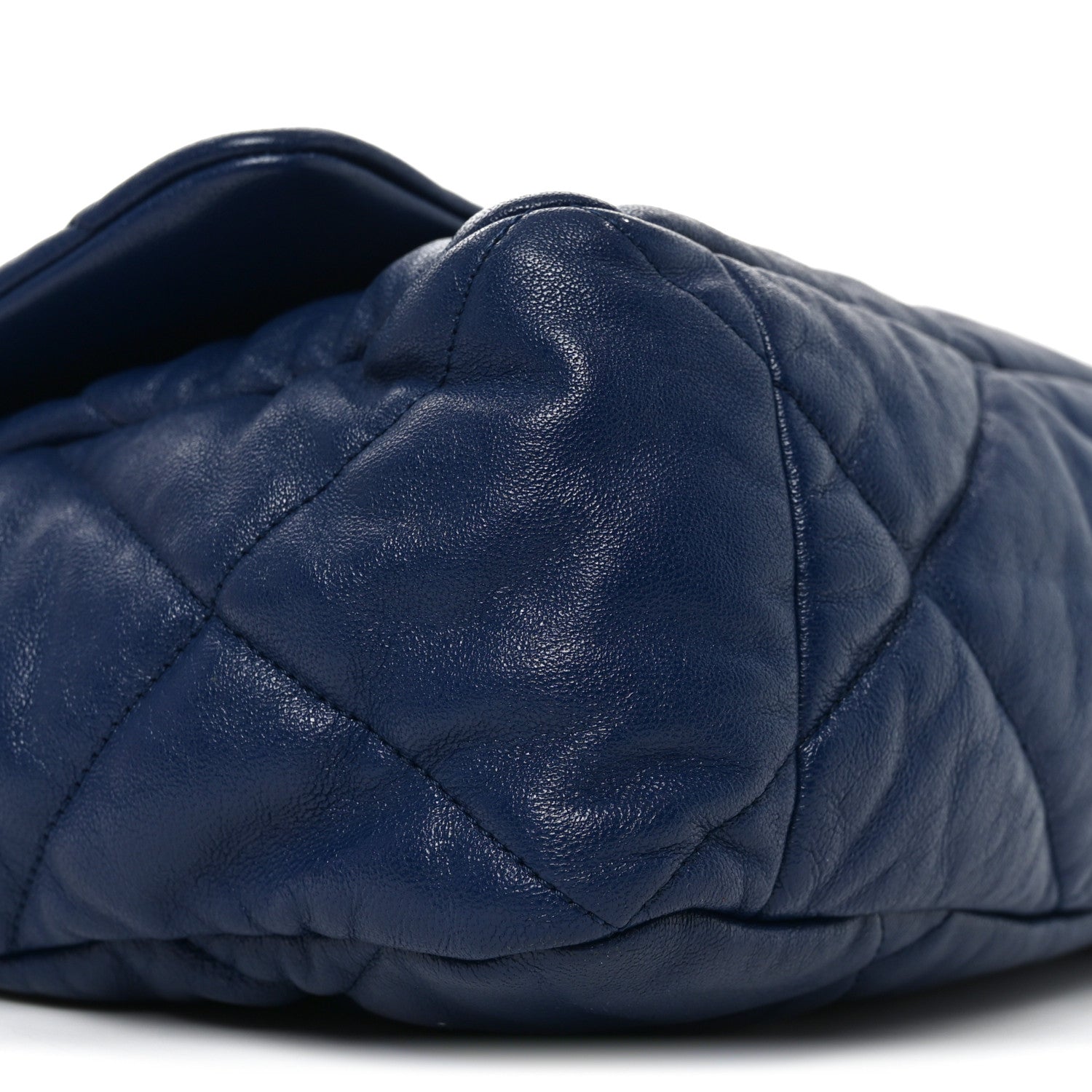 Goatskin Quilted Maxi Chanel 19 Flap Navy Blue