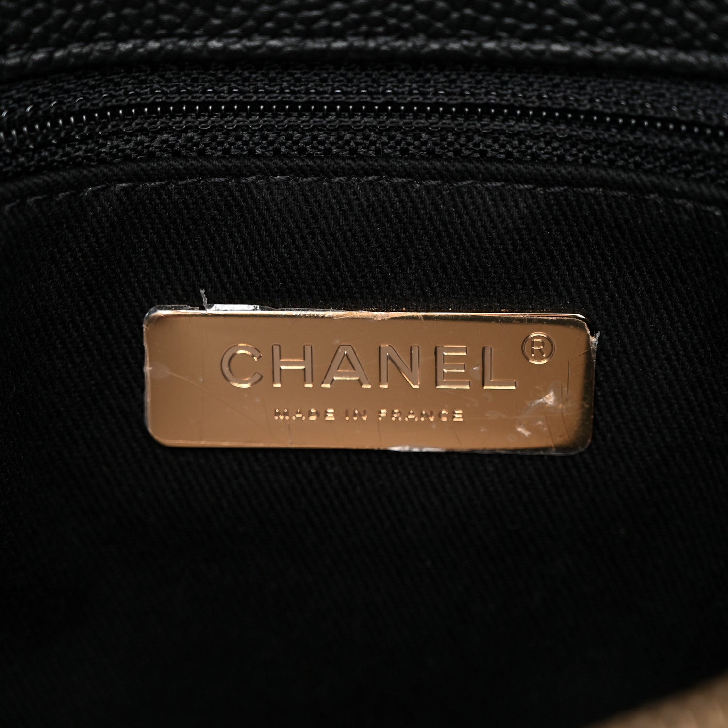 Grained Calfskin Stitched Flap Black