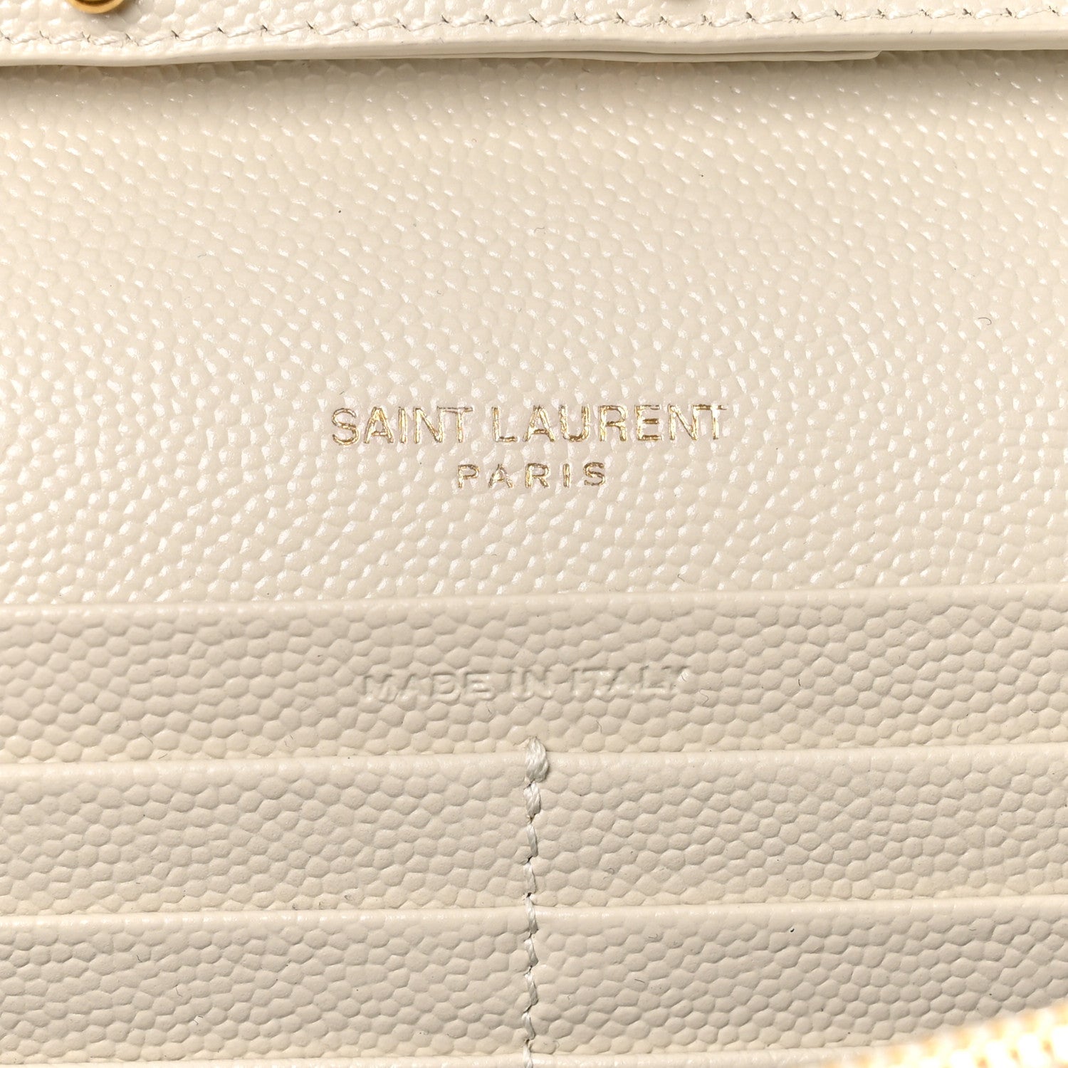 Grain De Poudre Matelasse Chevron Monogram Chain Wallet Crema Soft