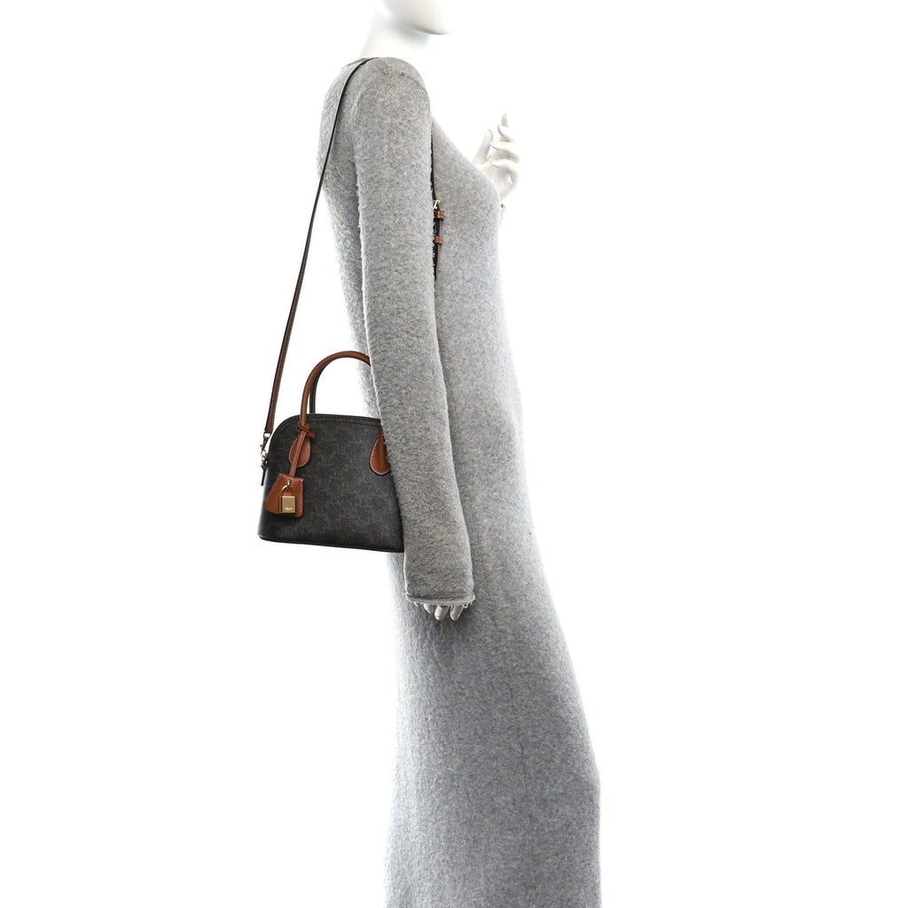 Canvas Calfskin Triomphe Teen Honorine Bag Tan