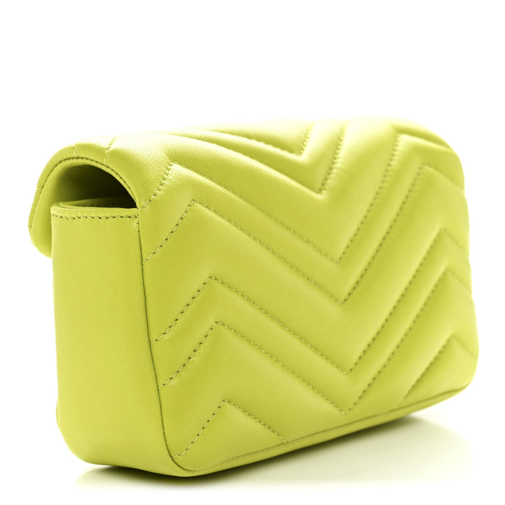 Lambskin Matelasse Mini GG Marmont Shoulder Bag Firefly
