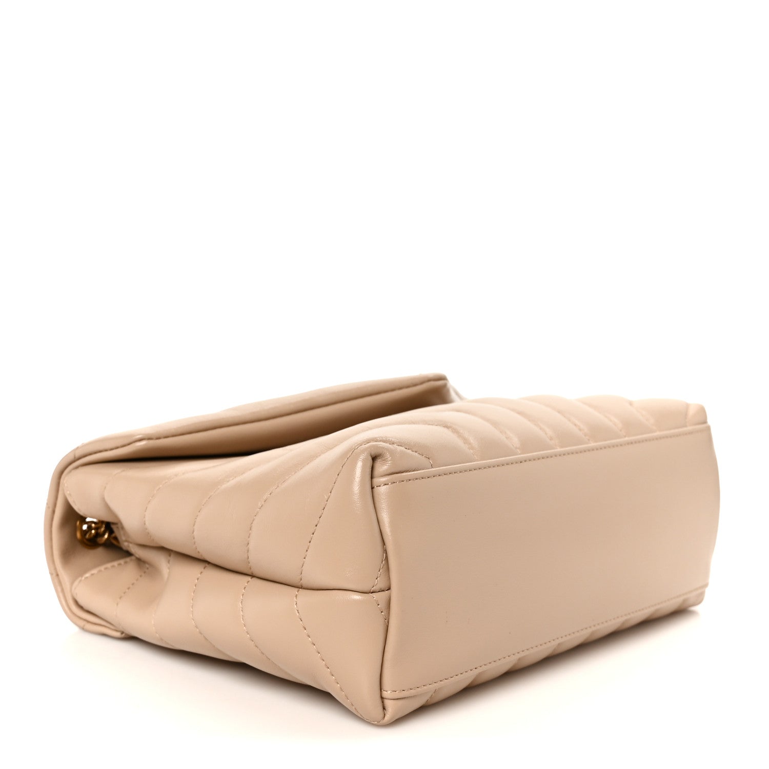 Calfskin Y Quilted Monogram Small Loulou Chain Satchel Dark Beige