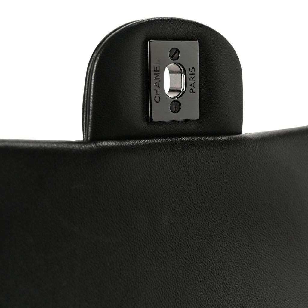 Lambskin Quilted Mini Top Handle Rectangular Flap So Black
