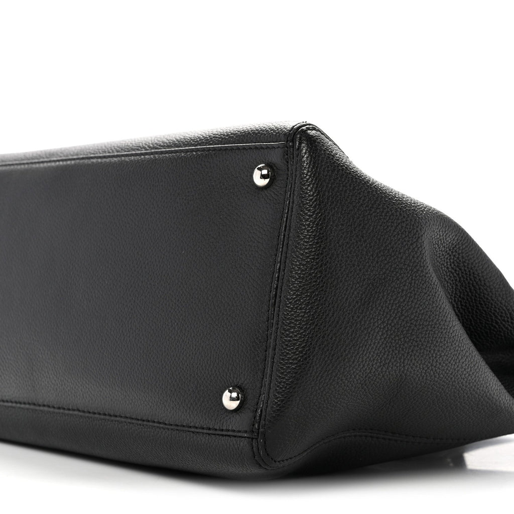 Calfskin Cerf Executive Shopper Tote Black